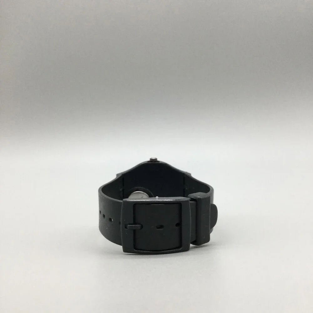 Vintage Swatch Mens Watch 33mm Black Dial Don't Be Too Late Not Running